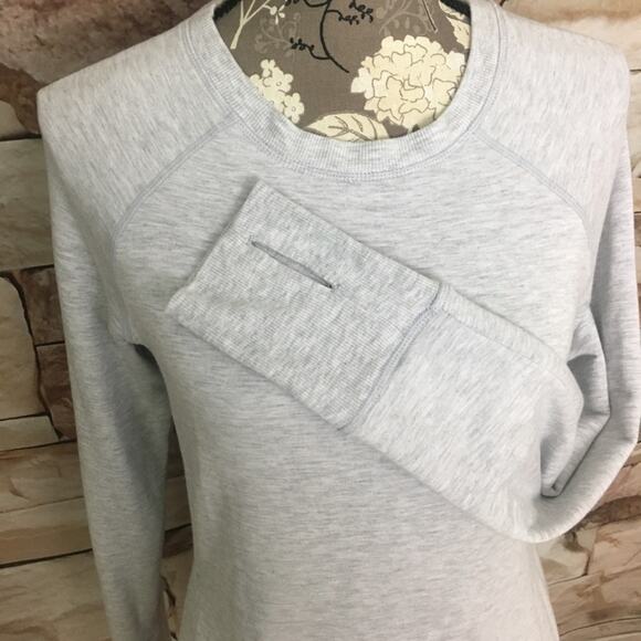 Active Life Heather Gray Light Athletic Sweatshirt Tunic Top Thumb Holes Lounge - Picture 5 of 10